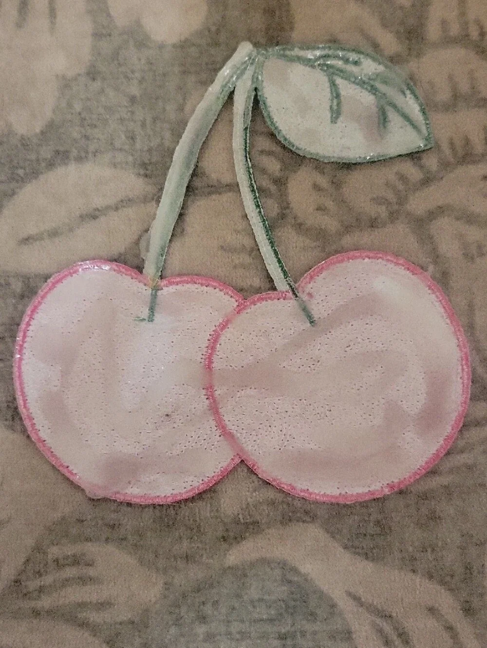 Sequin Cherry Patch- Pink & Green